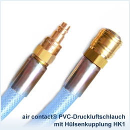 air contact® PVC-Druckluftschlauch mit Hülsenkupplung HK1