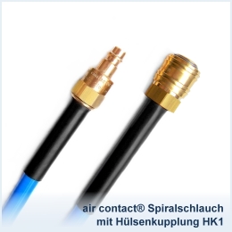 air contact® Spiralschlauch mit Hülsenkupplung HK1